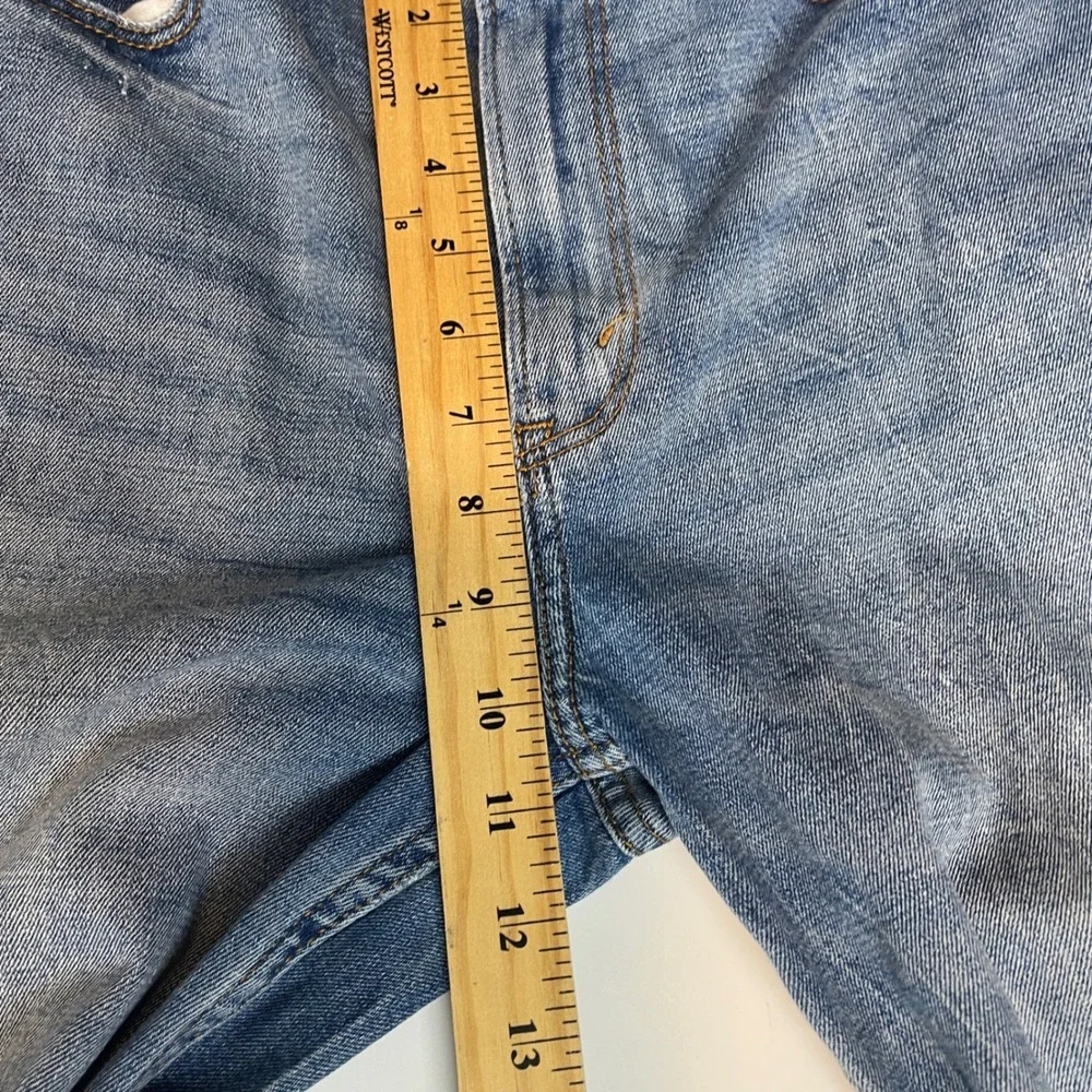 Abercrombie & Fitch Ankle Straight Jeans Women 28/6L Curve Love Blue Distressed